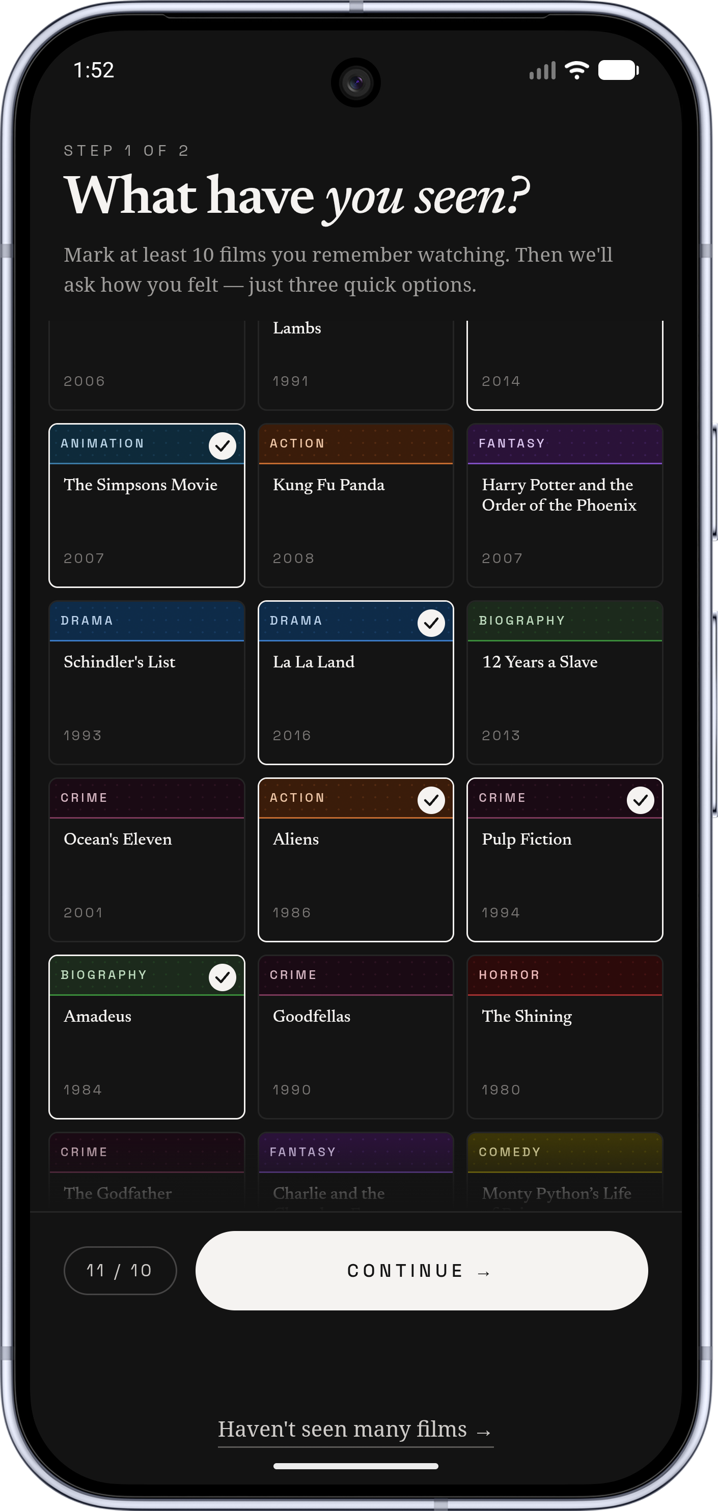 Onboarding seed grid